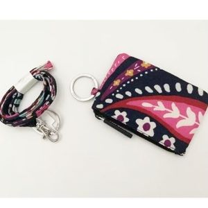 Vera Bradley Zip ID w/ Lanyard in Painted Paisley